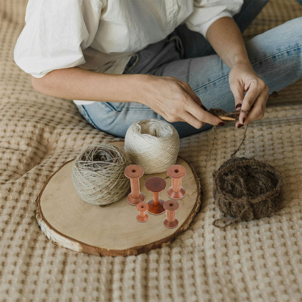 Embroidery Threads - Juego de 7 Bobinas de Madera,