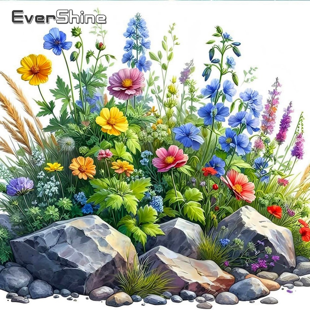 Embroidery Daisy Flower - Evershine - Pintura de Diamantes con