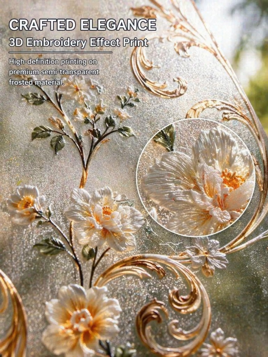 Embroidery Removal - Película Decorativa para Ventanas con Patrón