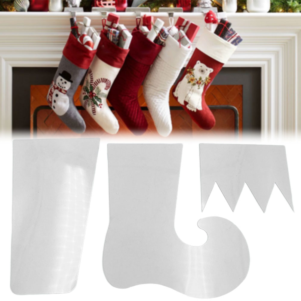 Embroidery Xmas Stocking - Plantilla de calcetín de Navidad de
