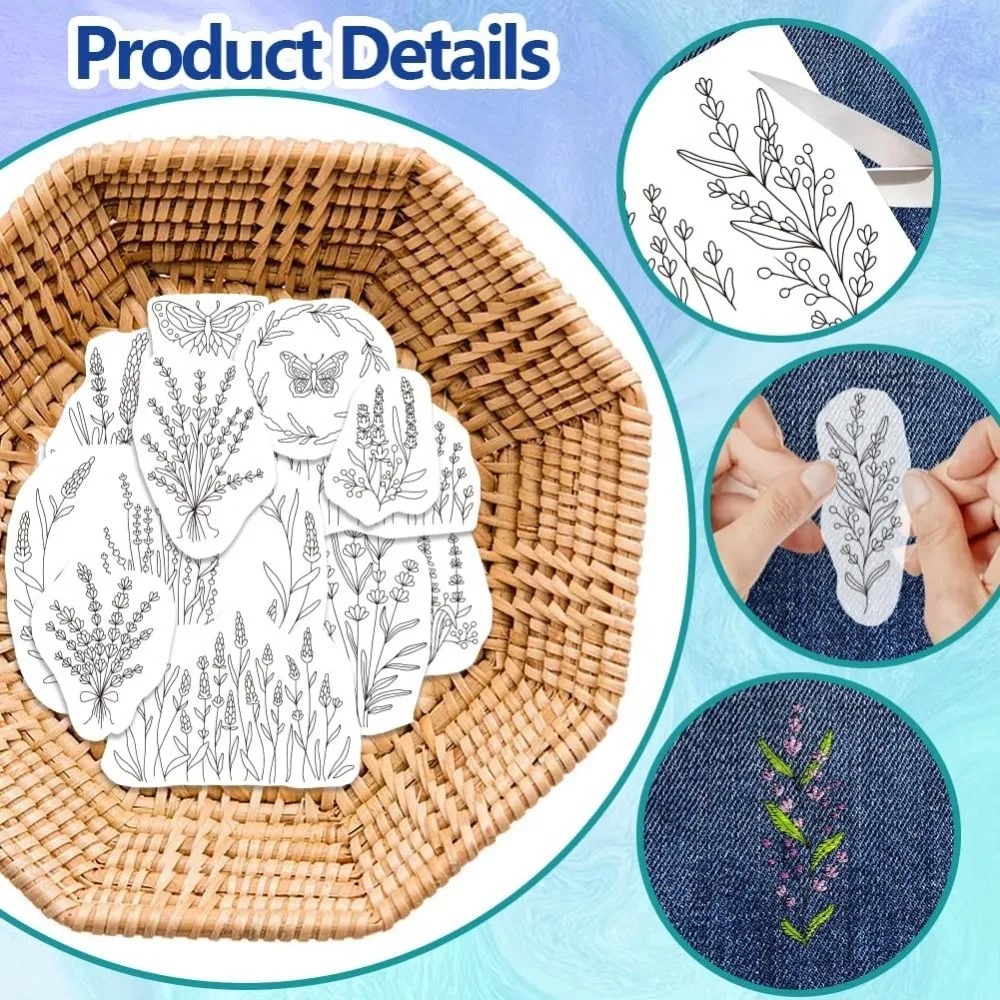 4 hojas de lavanda flor maripo - Embroidery Sheet reseña y precio