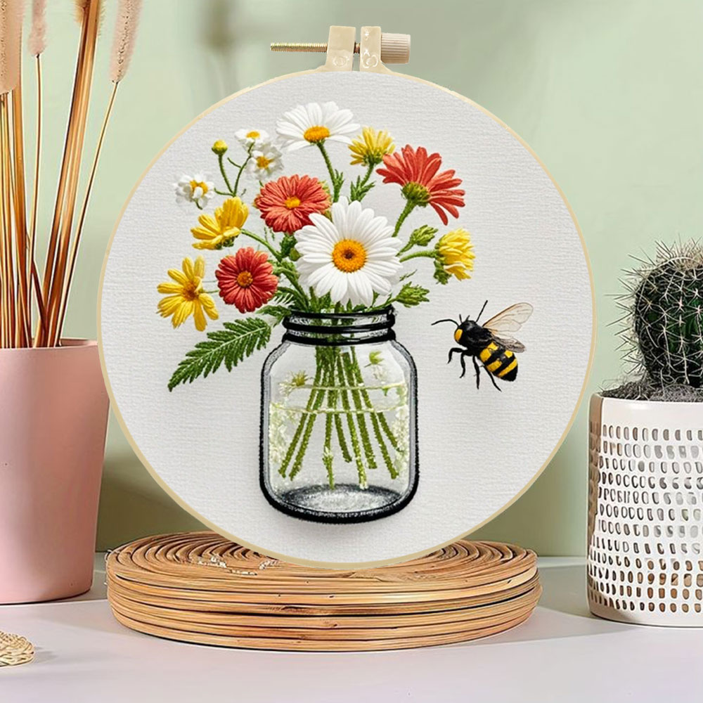 Kits de bordado Diy, aro de ma - Embroidery Daisy Flower reseña y precio