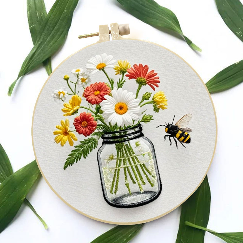 Kits de bordado Diy, aro de ma - Embroidery Daisy Flower reseña y precio