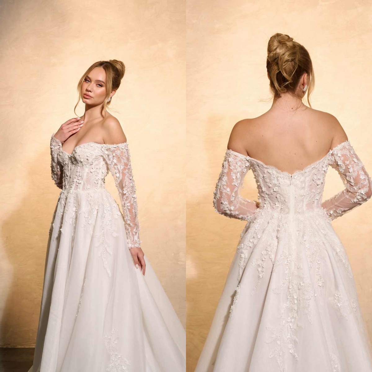 Vestido de novia elegante cort - Embroidery Online Designs reseña y precio
