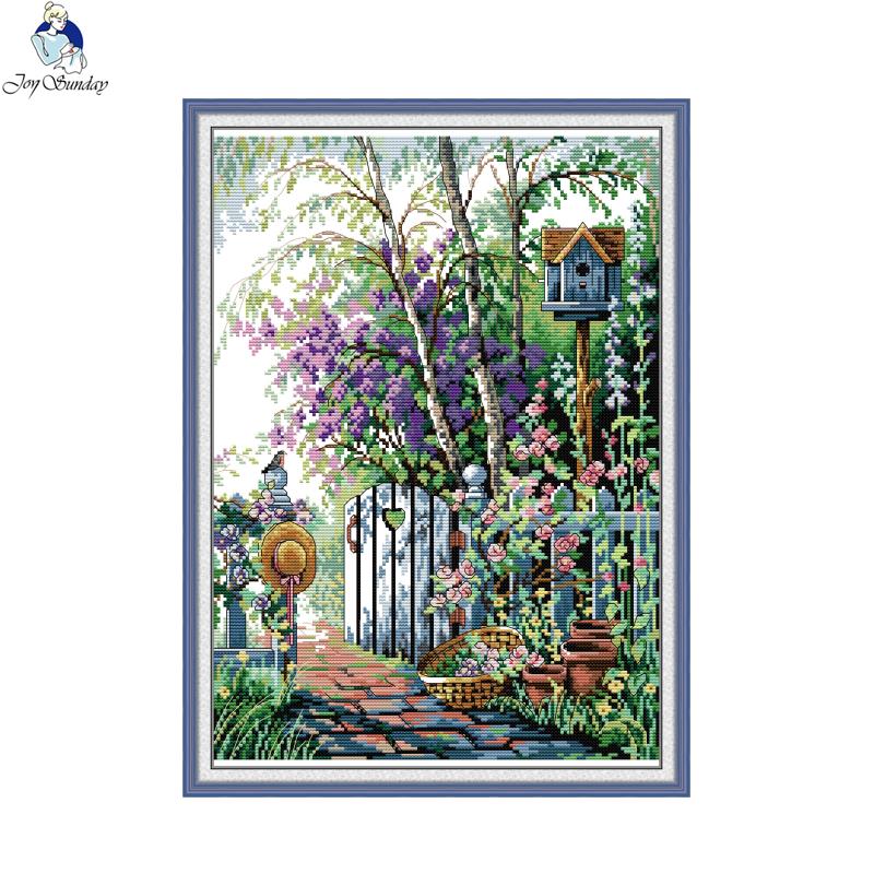 Kit de Punto de Cruz Estampado - Embroidery Garden reseña y precio