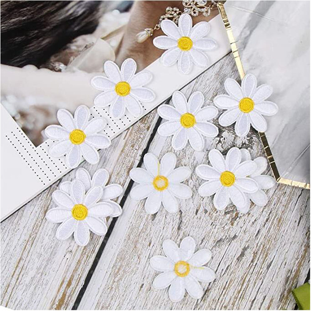 10 Parches Termoadhesivos de F - Embroidery Daisy Flower reseña y precio