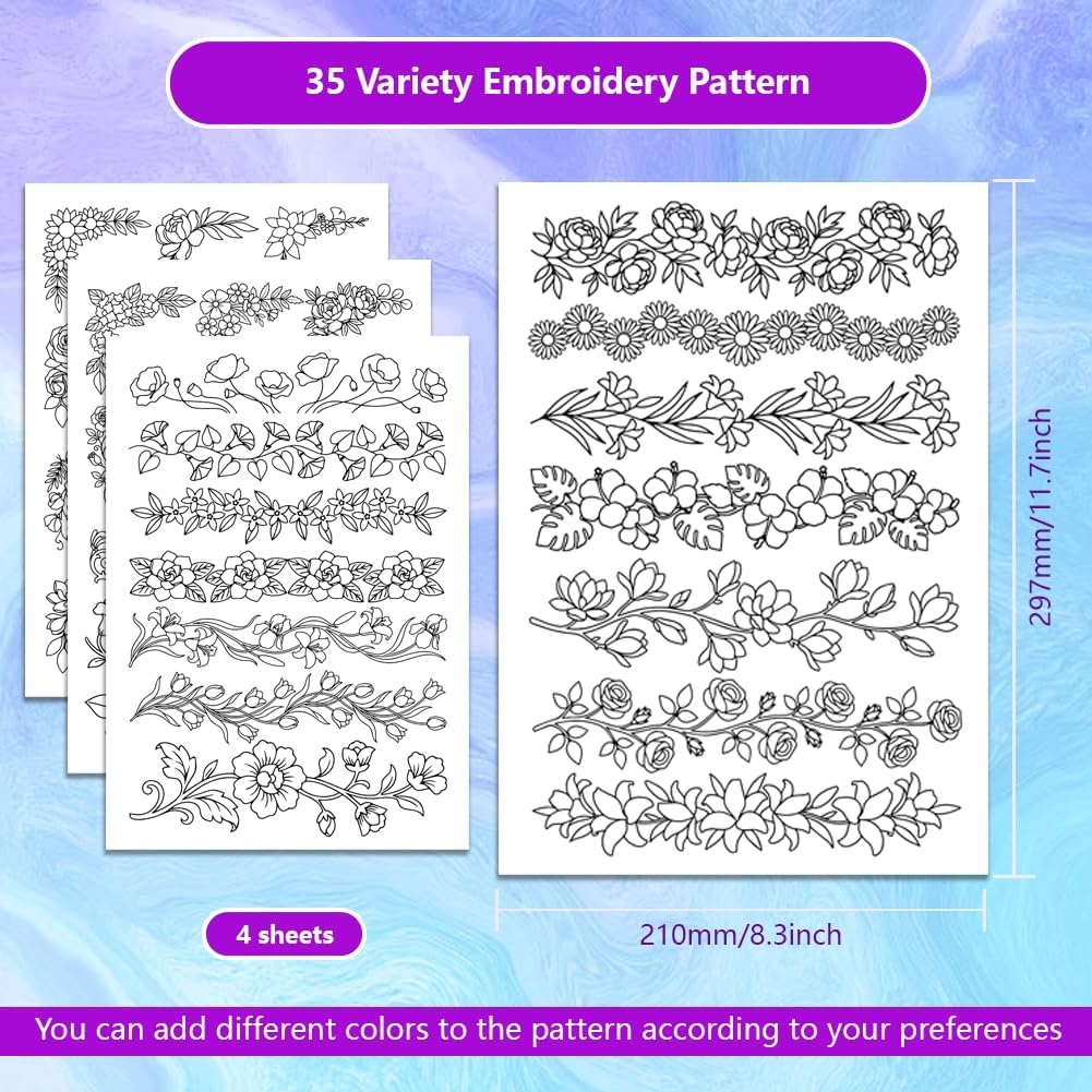Papel de bordado preimpreso co - Embroidery Sheet reseña y precio